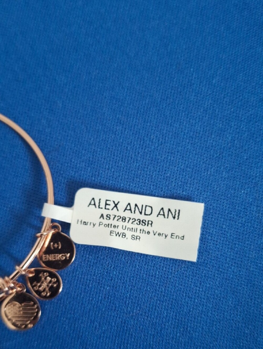 Alex and Ani Rose Gold Heart Charm Bangle with Pink Enamel - Picture 3 of 3